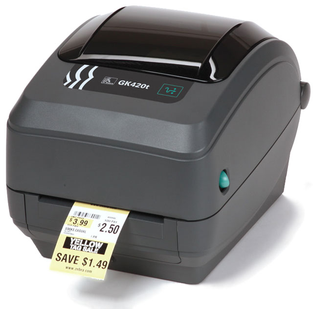 ZEBRA DESKTOP LABEL PRINTER GK420T 203DPI TRANSFER SERIAL USB PARALLEL